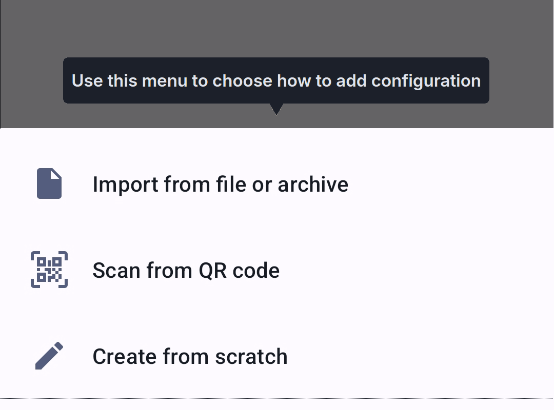 Add configuration menu